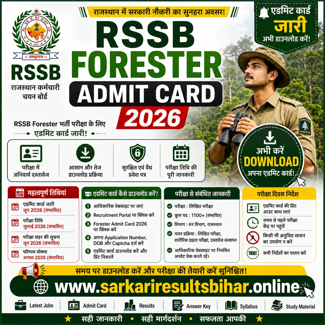 rssb-forester-admit-card-2026