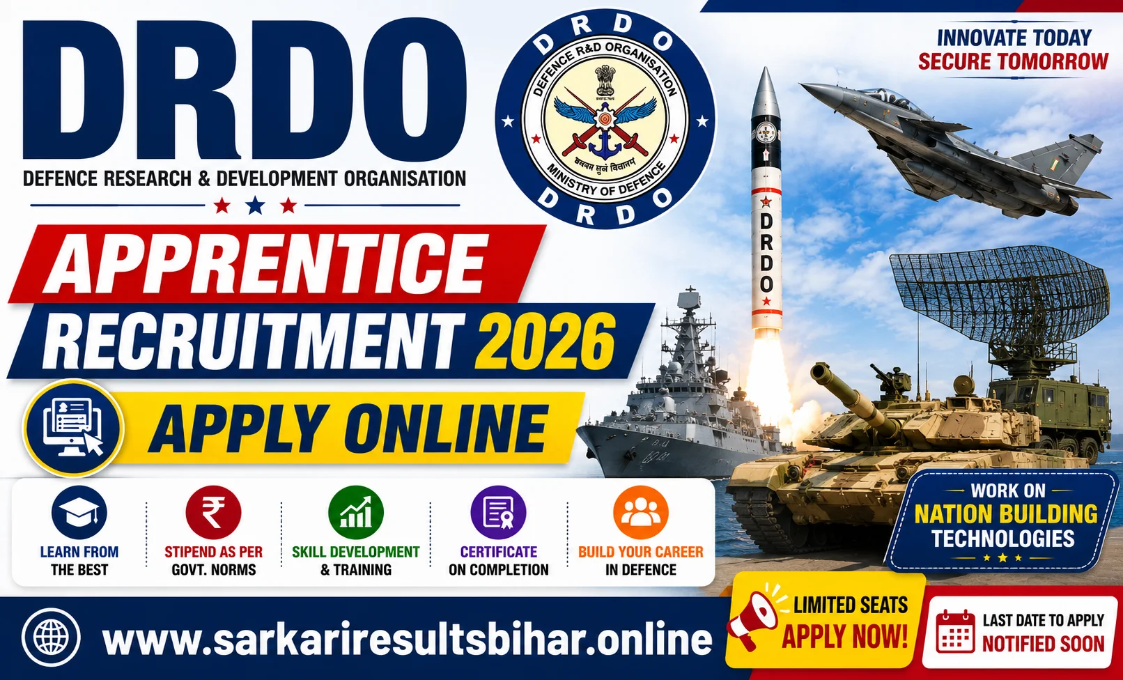 drdo apprentice recruitment 2026 apply online
