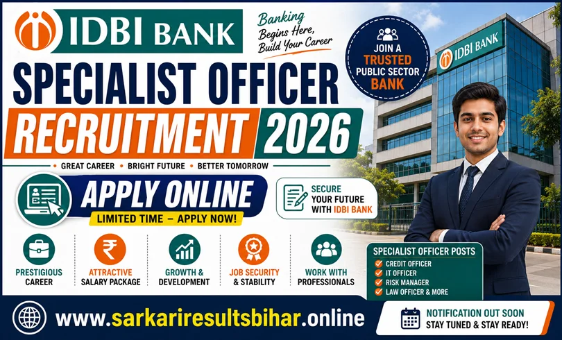 idbi bank specialist officer recruitment 2026 apply online